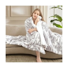 Heated Blanket Faux Fur  Sherpa Full Size, Safe Electric Blanket ETL  FCC C...