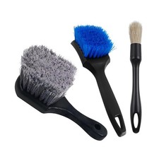3PCS Car Wheel Tire Brush Kit, Soft and Stiff Bristle Vehicle Wheel Rim Cleaning