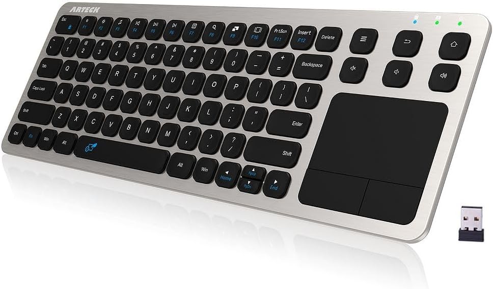 Ultra Slim Wireless Keyboard with Touchpad for TV Laptop PC