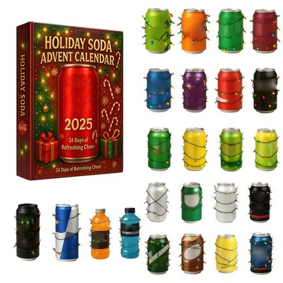 Holiday Soda Adventskalender 2025,24 Tage Weihnachten Rotwein Countdown Kalender
