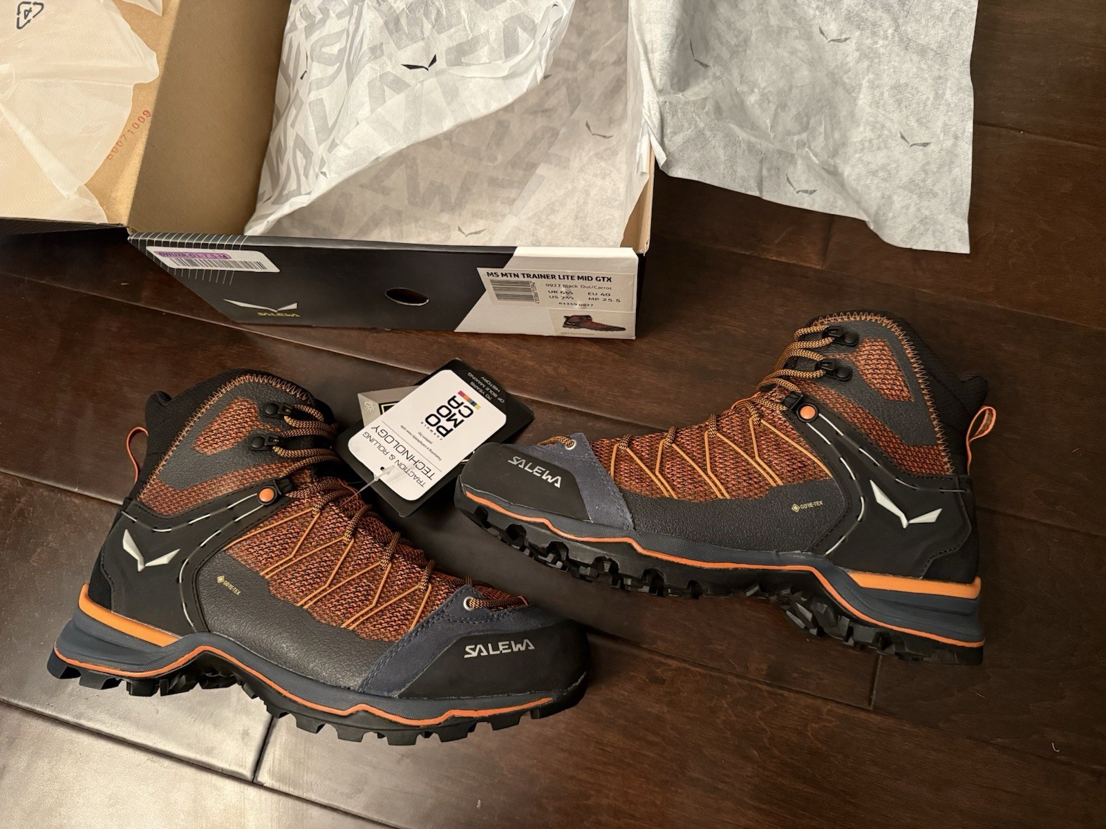NUEVO SALEWA Mountain MTN Trainer Lite Mid GTX EE. UU. Hombres 7.5 Botas de Senderismo Zapatos
