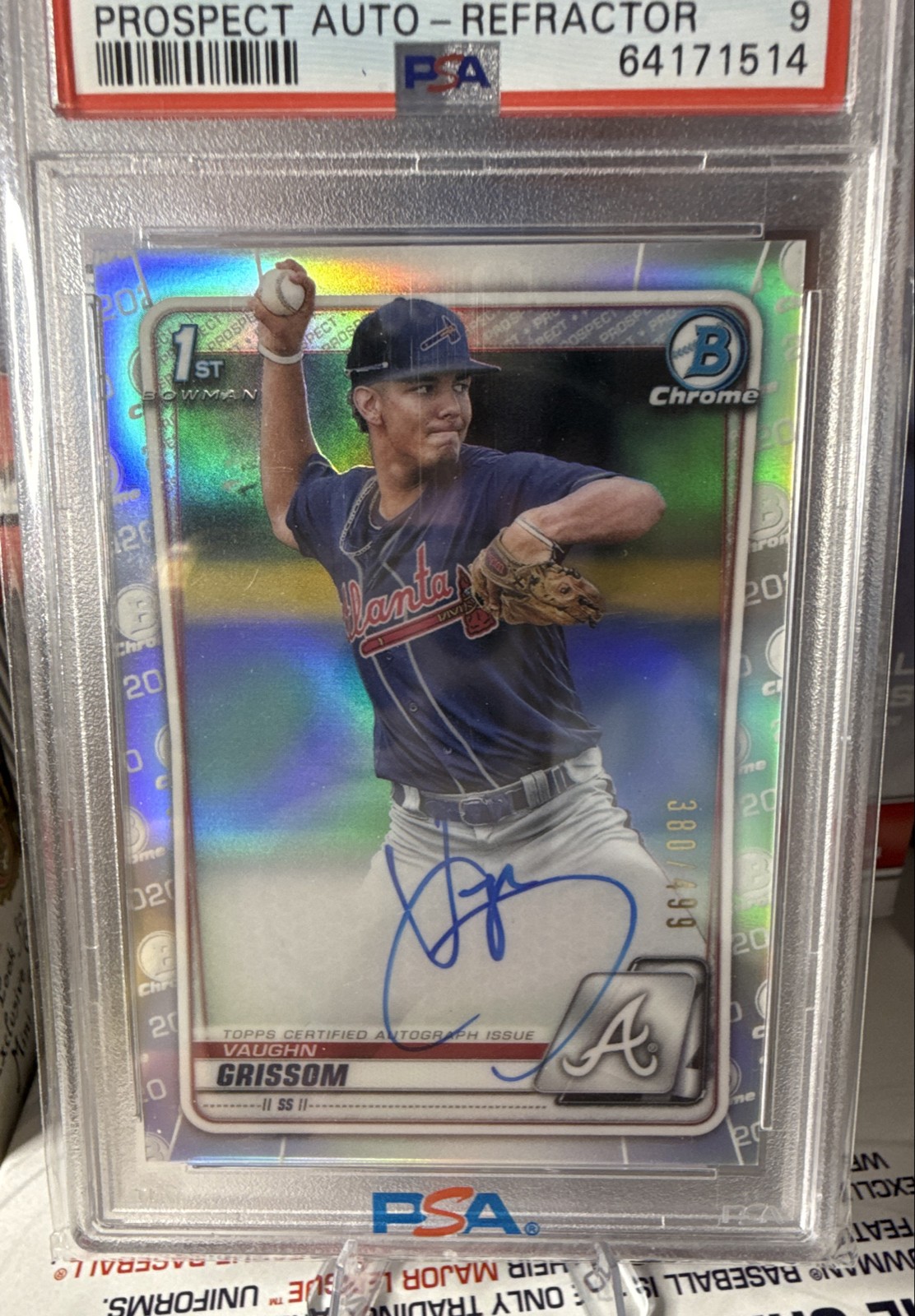 2020 Bowman Chrome - Prospect Autographs Vaughn Grissom #CPA-VG Refractor /499