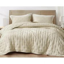 Oversized king 3 piece Beige quilt set