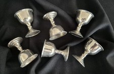 6 vintage EIERBECHER / versibertes Zinn