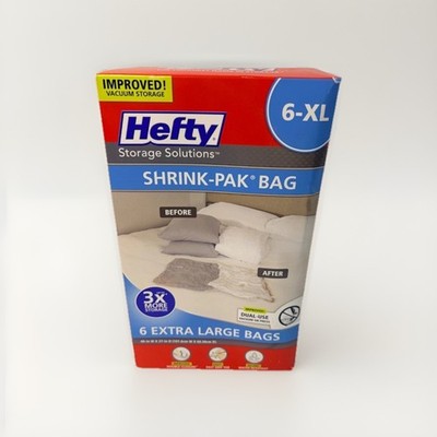 Hefty Storage Solutions Shrink-Pak Bag 6-XL Extra Large Vacuum Compression Bags