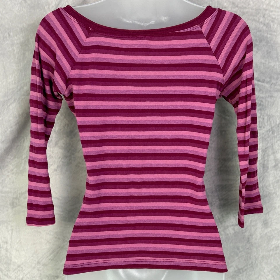 Vtg Y2k The Limited Striped babydoll Top Pink Purple Size M indie cyber club - Image 4 of 4