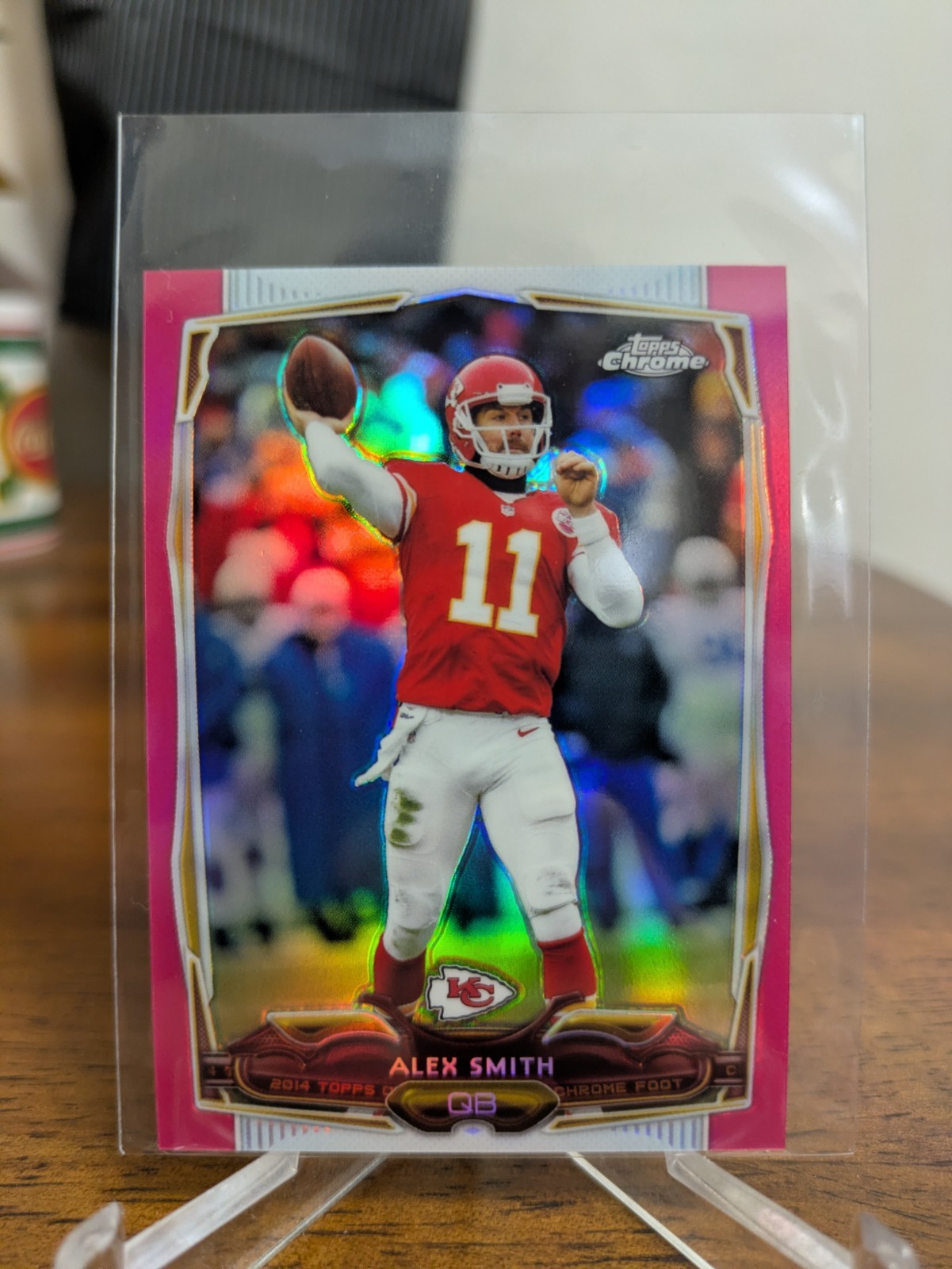 2014 Topps Chrome Mini Alex Smith BCA Pink #10/25 Refractor Parallel #54 CHIEFS