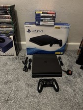 Sony PlayStation 4 PS4 Slim 500GB Matte Black with controller and games - boxed