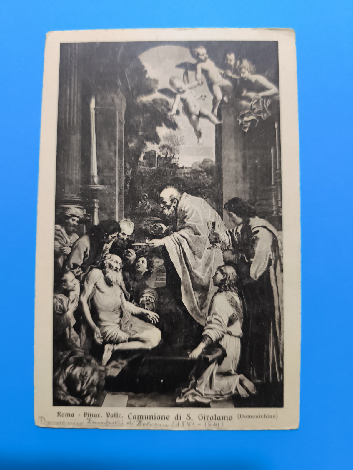 COMUNIONE DI SAN GIROLAMO CARTOLINA NON VIAGGIATA VINTAGE BIANCO E NERO  -