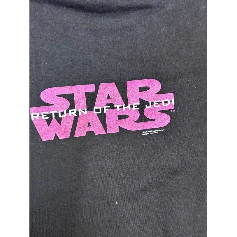 1995 Vintage  Star Wars Return of the Jedi Yoda  Black Size L Single Stitch - Image 4 of 4