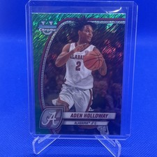 2024-25 Bowman University Chrome Aden Holloway Green Shimmer Refractor #57