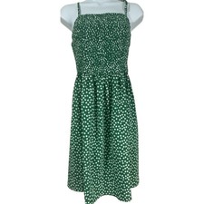 Green Floral Smocked Sundress with Tie Straps sz 1x  Summertime,