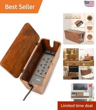 Extra Large Rustic Mango Wood Cable Management Box for Stylish Organization