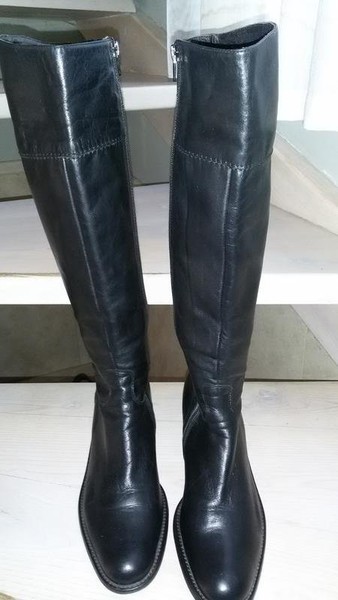 Women Billi Bi Boots Black Leather 39.5 #5Z02