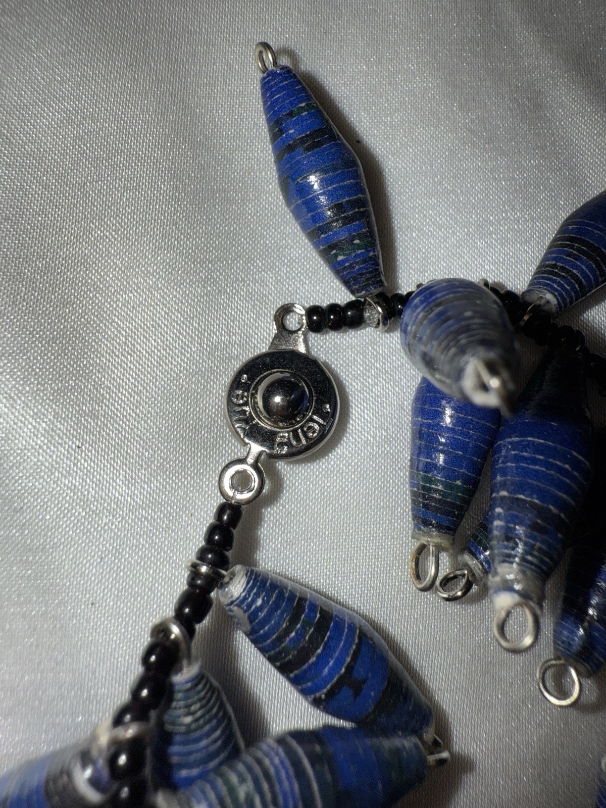 Statement Bracelet Blue Turquoise Beaded Cone Sha… - image 3