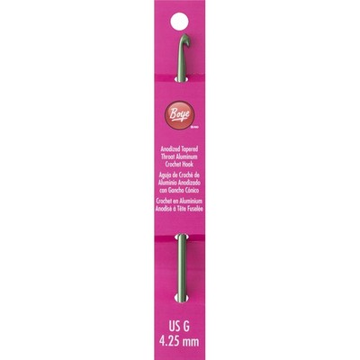 Boye 6218-G Aluminum Crochet Hook 6''-Size G6/4.25mm