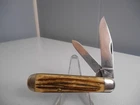 VINTAGE QUEEN STEEL USA 2 BLADE WINTERBOTTOM BONE COKE BOTTLE STYLE POCKET KNIFE