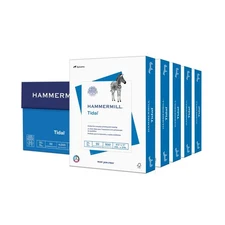 Hammermill Tidal Copy Paper, 20 lb., 8.5" x 11", 5 Reams (2,500 Sheets), White
