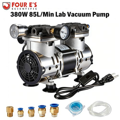 #ad Lab Vacuum Pump Oilless Vacuum Pump 380W 58L Min w Pressure GaugeSilencer New $139.99