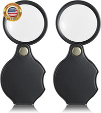 2Pcs 10X Small Magnifying Glasses for Kids/Senior Pocket Magnifier Mini Folding