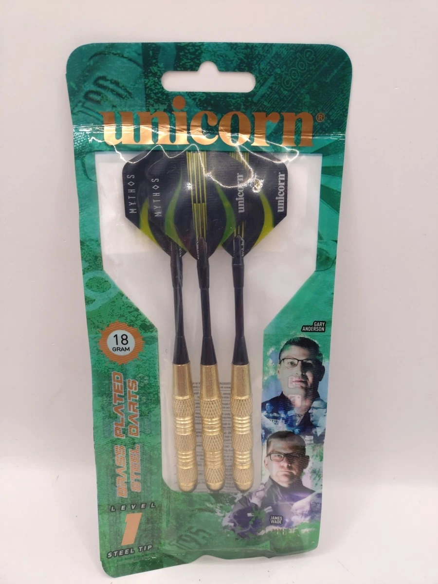 Fléchettes Unicorn Brass – Corps En Laiton Noir Mat, Pince 3 Axes, Gravé, Pour Joueurs De Tous Niveaux