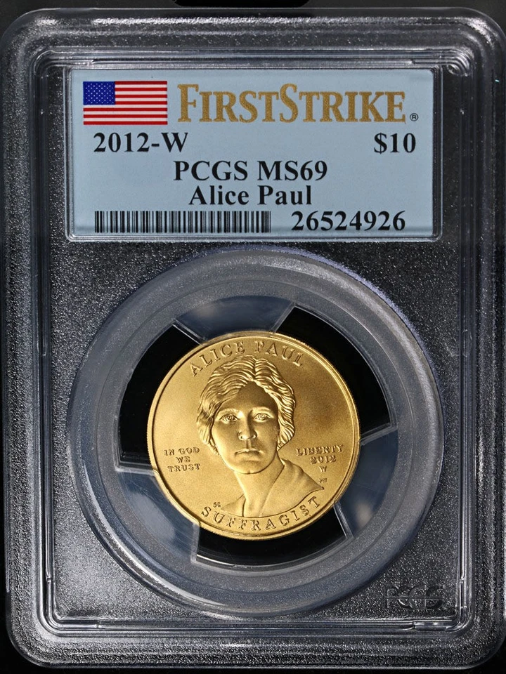 2012-W First Spouse Gold $10 Alice Paul PCGS MS69 1st Strike - STOCK - Image 3 of 4