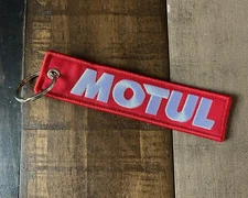 Motul 'Start Your Engines' Red Cloth Keychain 5.25"