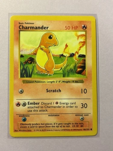 New ListingPokémon TCG Charmander Card 46/102 Common Shadowless Base Set