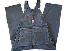 VTG Pointer Engineer Striped Bib Overalls w/Apron 36x29(Measure 36 x 30 1/4")NEW