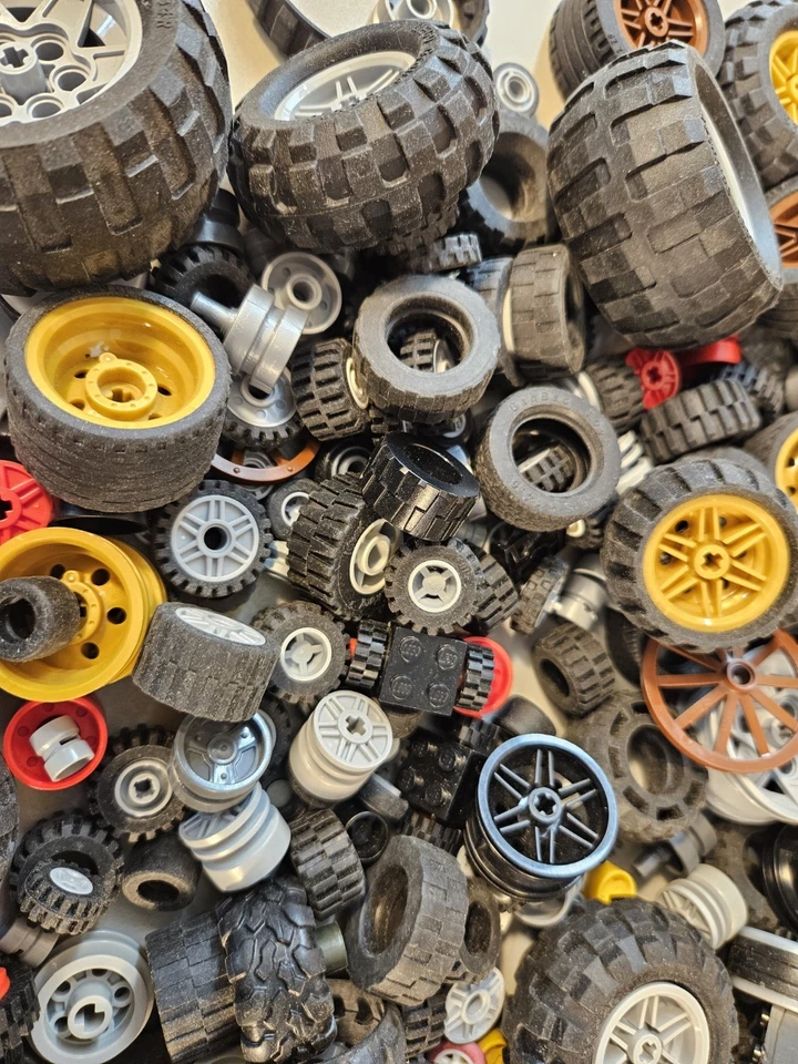 Lote de repuesto 350 piezas de eje de neumático de rueda LEGO surtido de 2,4 lb construcción personalizada Foto 2 de 4