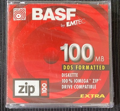 BASF by Emtec 100 MB Diskette Iomega ZIP 100 Compatible OVP SEALED NOS