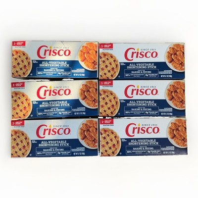 Crisco All-Vegetable Shortening Sticks For Baking & Frying, 6.7oz, 6 Pack