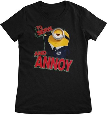 Minions Damen T-Shirt To Serve And Annoy Girly Tee UV-5-DMF007