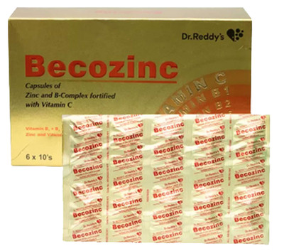 Becozinc Multivitamin  60 capsules Zinc and B Complex fortified with Vitamin C