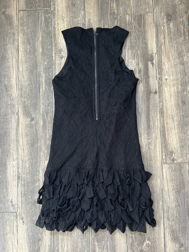 Vestido Randi Alice + Olivia Negro Seda Encaje Pequeño Foto 2 de 4