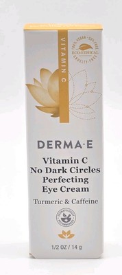DERMA E Vitamin C No Dark Circles PERFECTING EYE CREAM .5oz Caffeine 02/2027
