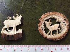 Hornrose / Horn geschnitzt