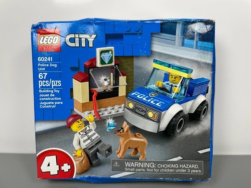 BESCHÄDIGTE BOX LEGO City 60241 Polizeihund Einheit 67 Teile Deutscher Schäferhund Diamantraub
