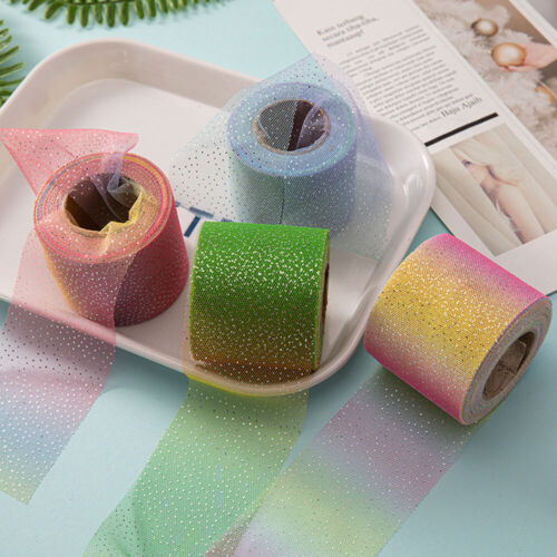 1x 5yards 6cm Rainbow Dot Tulle Soft Iridescent Mesh Ribbon DIY Handmade Craft - Picture 16 of 23