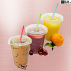 Reusable Smoothie Milkshake Cups 12oz/16oz – Clear Plastic PET with Flat Lids