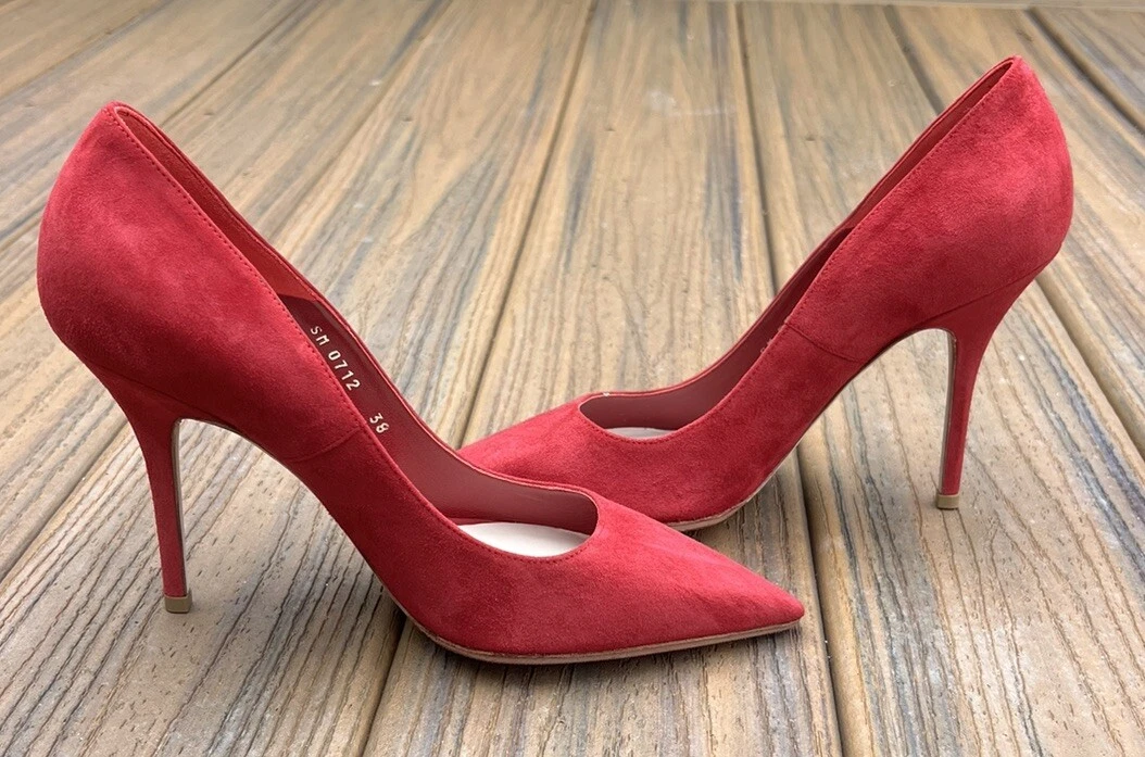 Escarpin femme Christian Dior en daim rouge taille EU 38 US 7,5