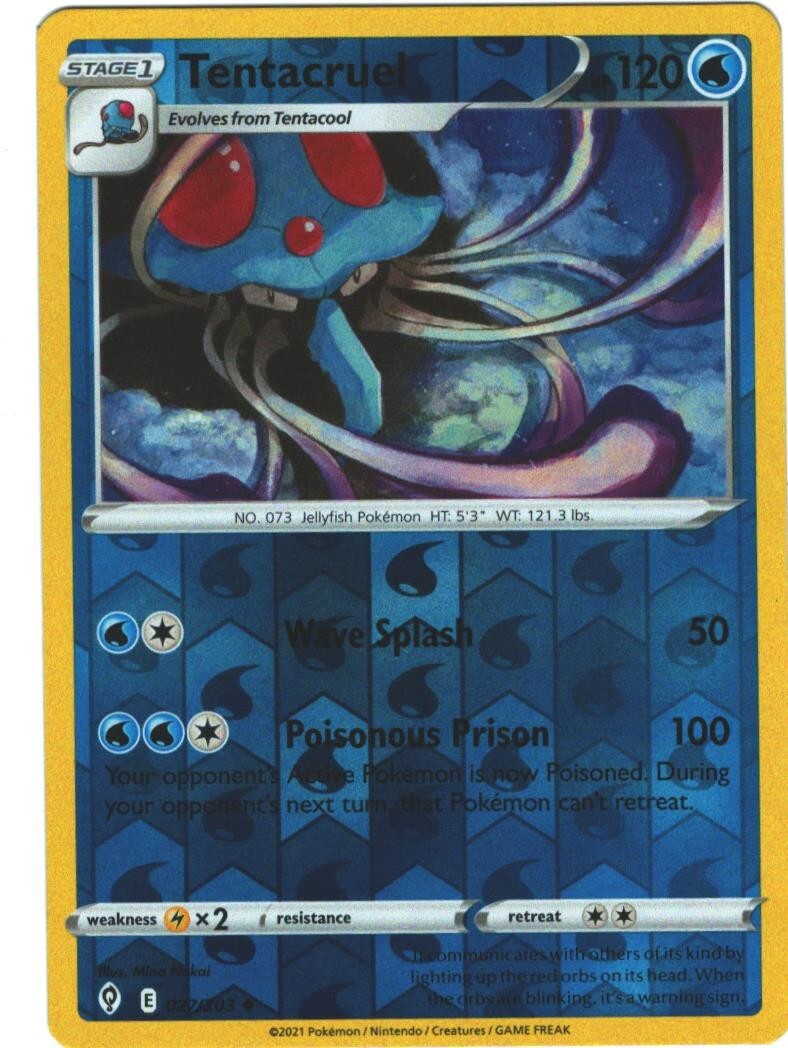 Tentacruel 27/203 Evolving Skies Reverse Holo Uncommon Pokemon TCG 027 Pokémon