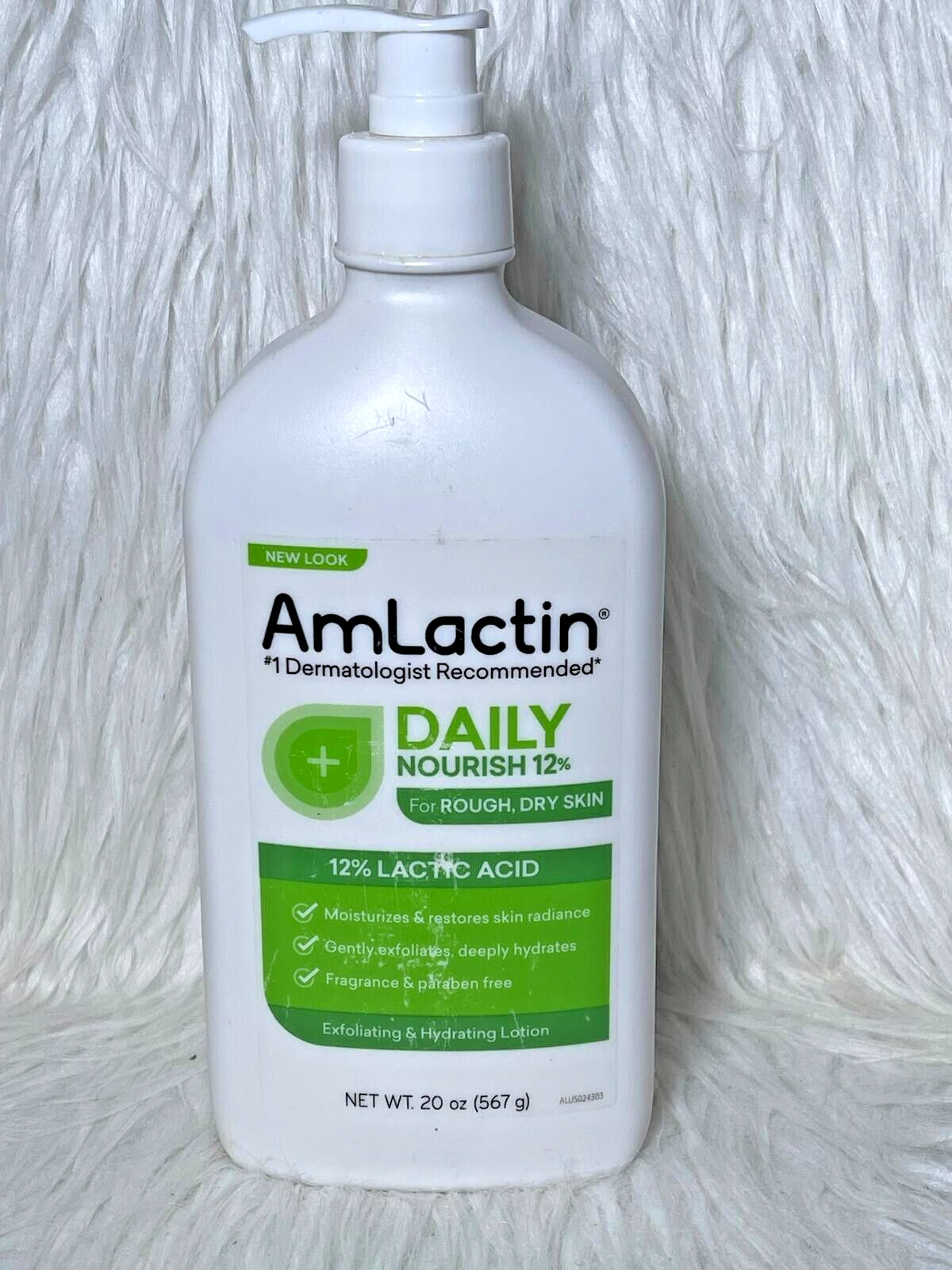 Lotion hydratante quotidienne AmLactin sans parfum 567g pour une exfoliation douce