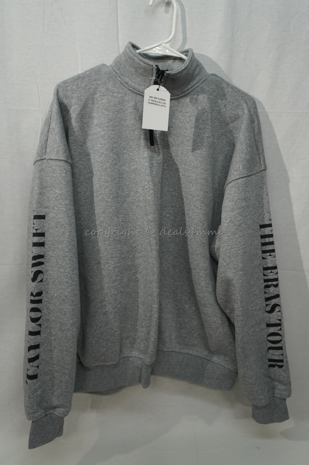 Taylor Swift Eras Tour 2023 Gray Quarter Zip Sweatshirt Limited Edition Medium image 8