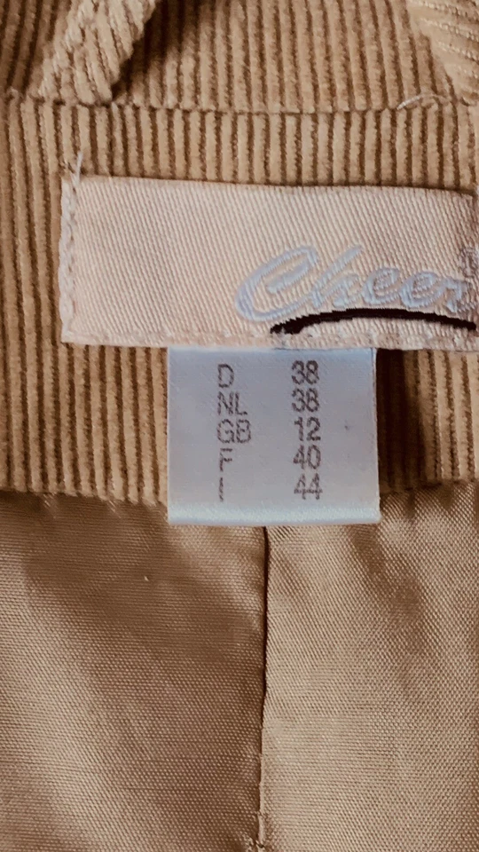 stylischer, aktueller Damen Kurz Blazer von Cheer, 38, Fein-Cord, beige - Bild 4 von 4