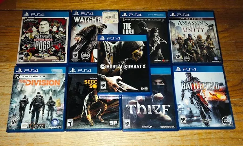 LOT of 9 Playstation 4 PS4 Video Games Mortal Kombat Assassin's Creed Last  of Us