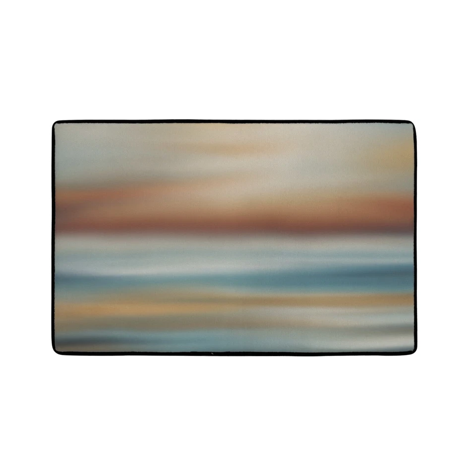 Alfombra de baño alfombra 20x31 pulgadas diseño 335 naranja azul playa abstracta Foto 3 de 4