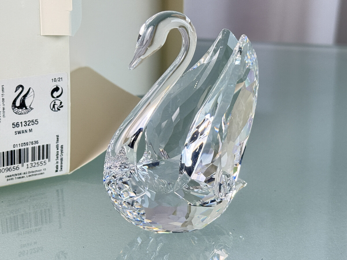 Swarovski Figure 5613255 Swan 8.5 Cm Ovp Certificate Top