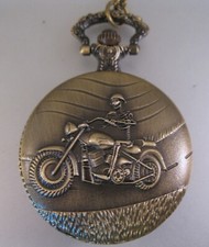 Motorcycle Biker Gang Motorbike Chopper Hog Cycle Pocket Watch w/Choice of Chain