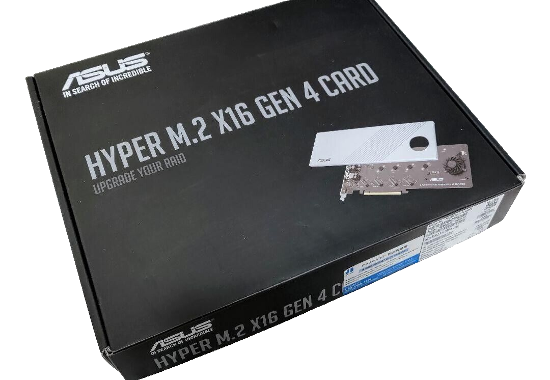 ASUS Hyper M.2 X16 Gen 4 PCIE 4.0/3.0 x4 NVME RAID Expansion Card